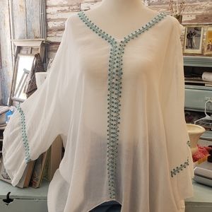 Bohemian peek a boo shoulder Top Beachy